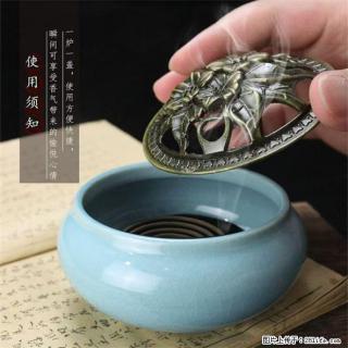 民艾天下家用香炉陶瓷空气净化炉盘香式香炉除臭房间香薰 - 苏州28生活网 su.28life.net